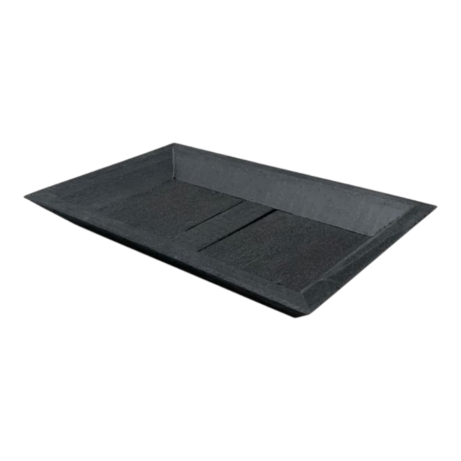 Tablett Bloom schwarz Holz 25x16x3 cm aus Holz und Metall in elegantem Schwarz, stilvolles Serviertablett, hochwertige Verarbeitung