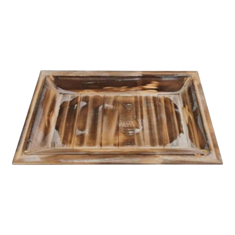 Tablett Bloom natur Holz 25x16x3 cm aus natürlichem Holz in warmer Naturfarbe, stilvolles Serviertablett, hochwertige Verarbeitung