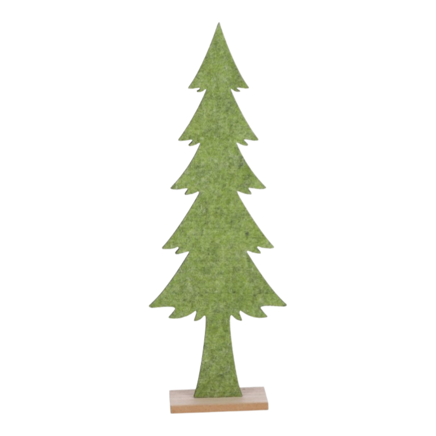 Tannenbaum Filz Holz zum Stellen grün B15xT6xH42cm, dekorative Weihnachtsdekoration aus natürlichen Materialien