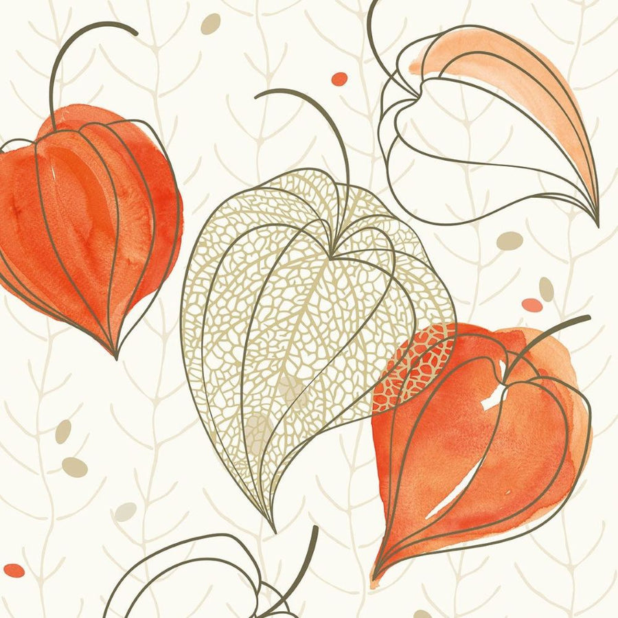 ppd Cocktailservietten Autumn Shine beige 25x25 cm mit herbstlichem Design in elegantem Beige, 20 Stück, 3-lagig, FSC-zertifiziert