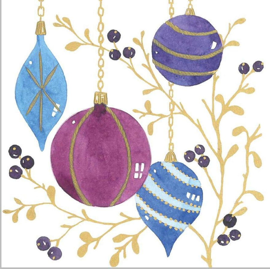 ppd Cocktailservietten Ornaments purple 25x25 cm mit edlem lila Ornament-Design, 20 Stück, 3-lagig, FSC-zertifiziert