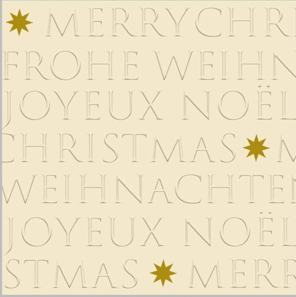 ppd, Christmas embossed off-white Napkin 25x25 cm relief