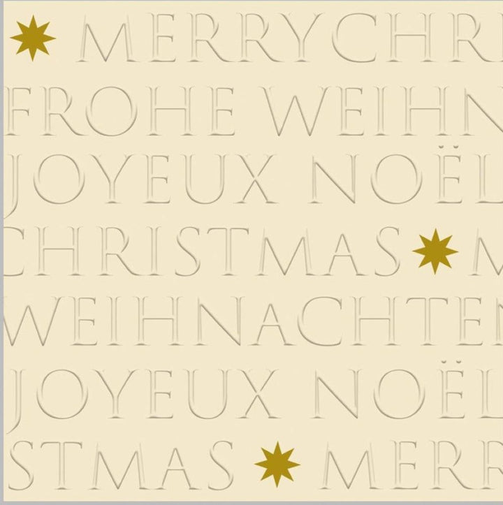 ppd, Christmas embossed off-white Napkin 25x25 cm relief