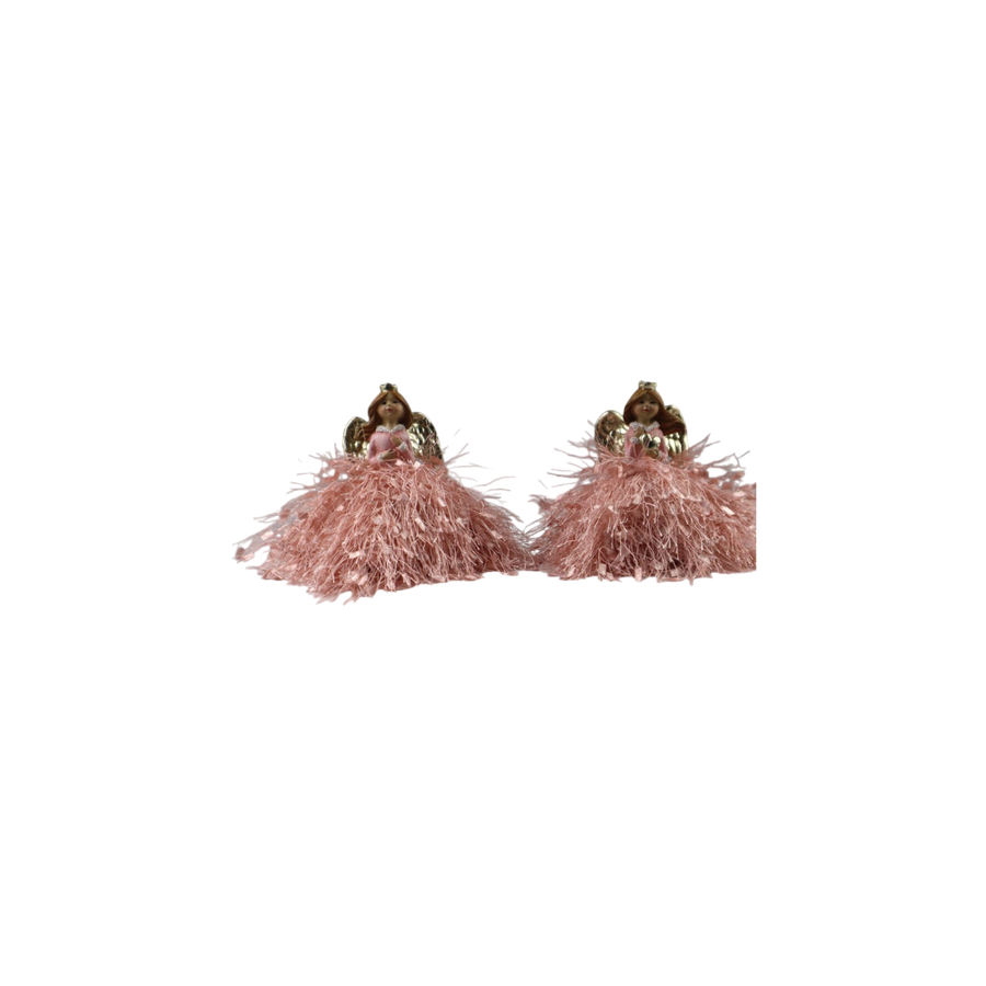 Engel rosé Polyresin Figuren, 2er Set sortiert 8x10 cm, himmlische Dekoration
