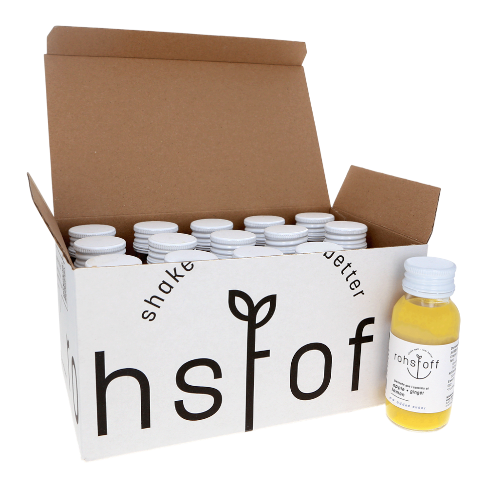 rohstoff Apple+Ginger+Lemon Shot 0,06l - Bio-Ingwer-Shot mit 21% Ingwersaft, Apfelsaft und Zitronensaft aus kontrolliert biologischem Anbau