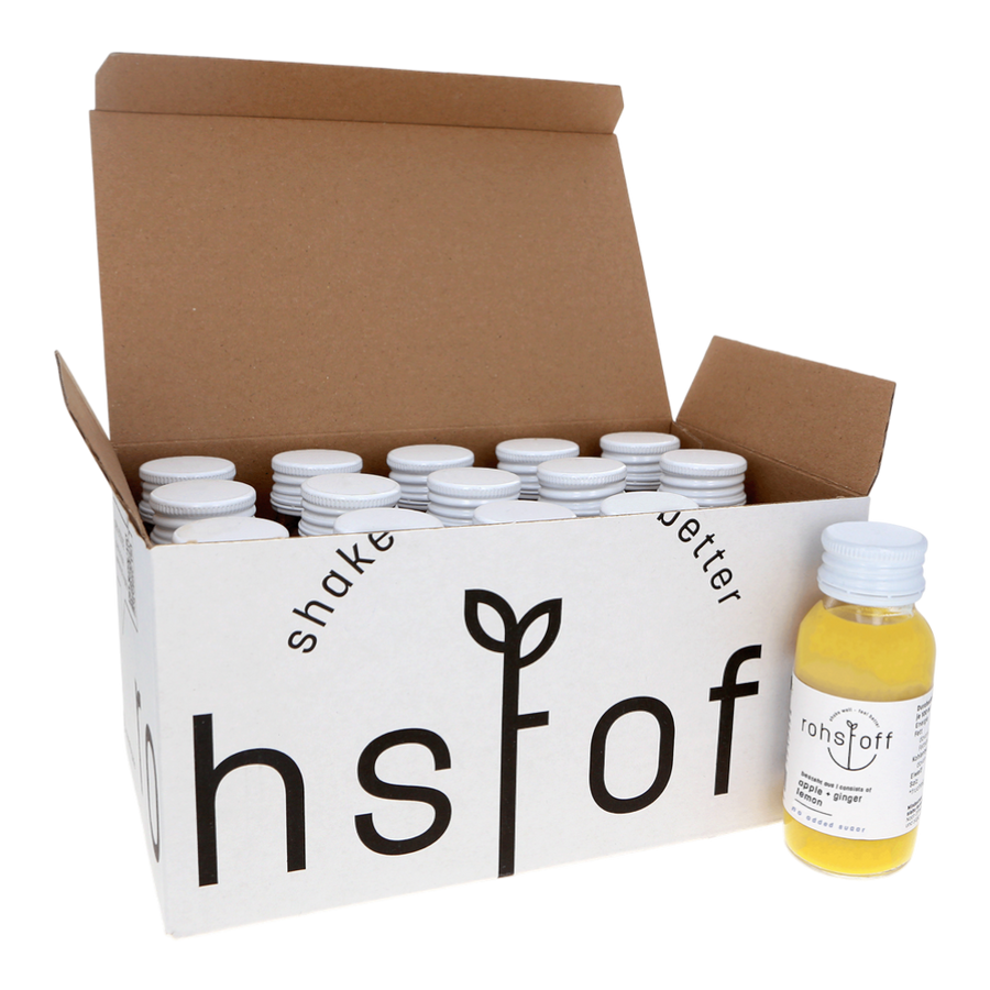 rohstoff Apple+Ginger+Lemon Shot 0,06l - Bio-Ingwer-Shot mit 21% Ingwersaft, Apfelsaft und Zitronensaft aus kontrolliert biologischem Anbau