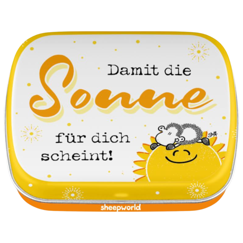 SHEEPWORLD Mint Sonne Metalldose Spruch