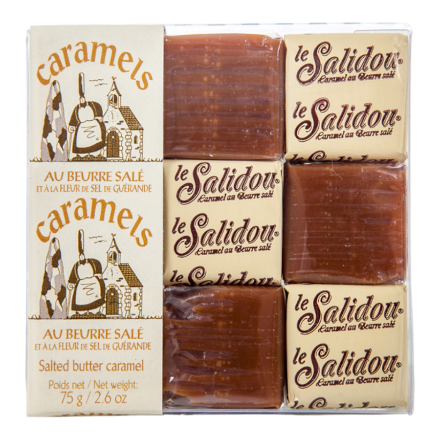 La Maison d'Armorine Le Salidou Carrées Caramels - 9 bretonische Karamellbonbons mit gesalzener Butter und Fleur de Sel aus der Guérande