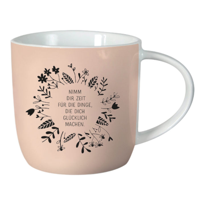 Grafik Werkstatt Tasse Gute Laune Nimm dir Zeit, motivierende Tasse mit Spruch, 0,3 Liter