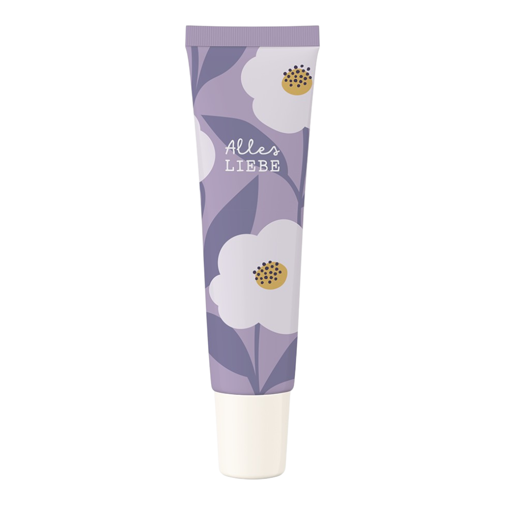 Grafik Werkstatt Wohlfühl-Handcreme Alles Liebe mit Spruch "Alles Liebe", pflegende Formel mit Sheabutter und Mandelöl