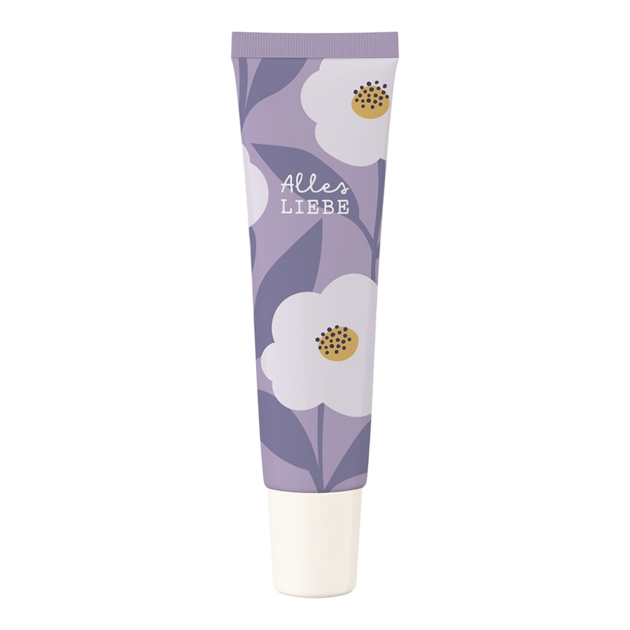 Grafik Werkstatt Wohlfühl-Handcreme Alles Liebe mit Spruch "Alles Liebe", pflegende Formel mit Sheabutter und Mandelöl