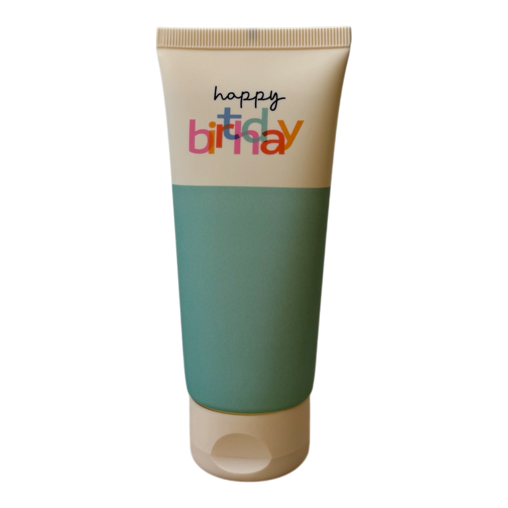 Grafik Werkstatt Wohlfühl-Duschgel Happy Birthday mit Spruch "Happy Birthday", sanfte Formel mit Panthenol und Aloe Vera, frei von Parabenen