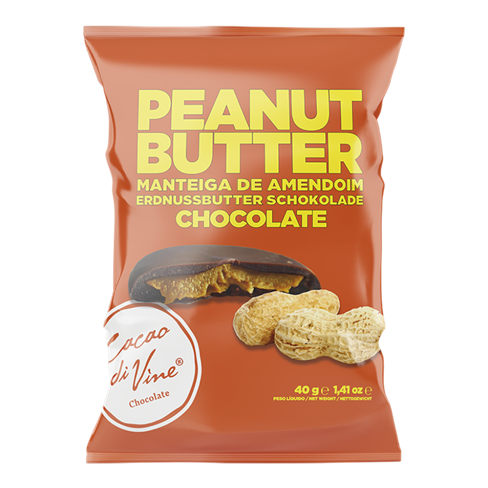 Cacao di Vine Peanut Butter Chocolate - Bitterschokoladendrops mit Erdnussbutter-Ganache, 70% Schokolade und 30% Erdnussbutter