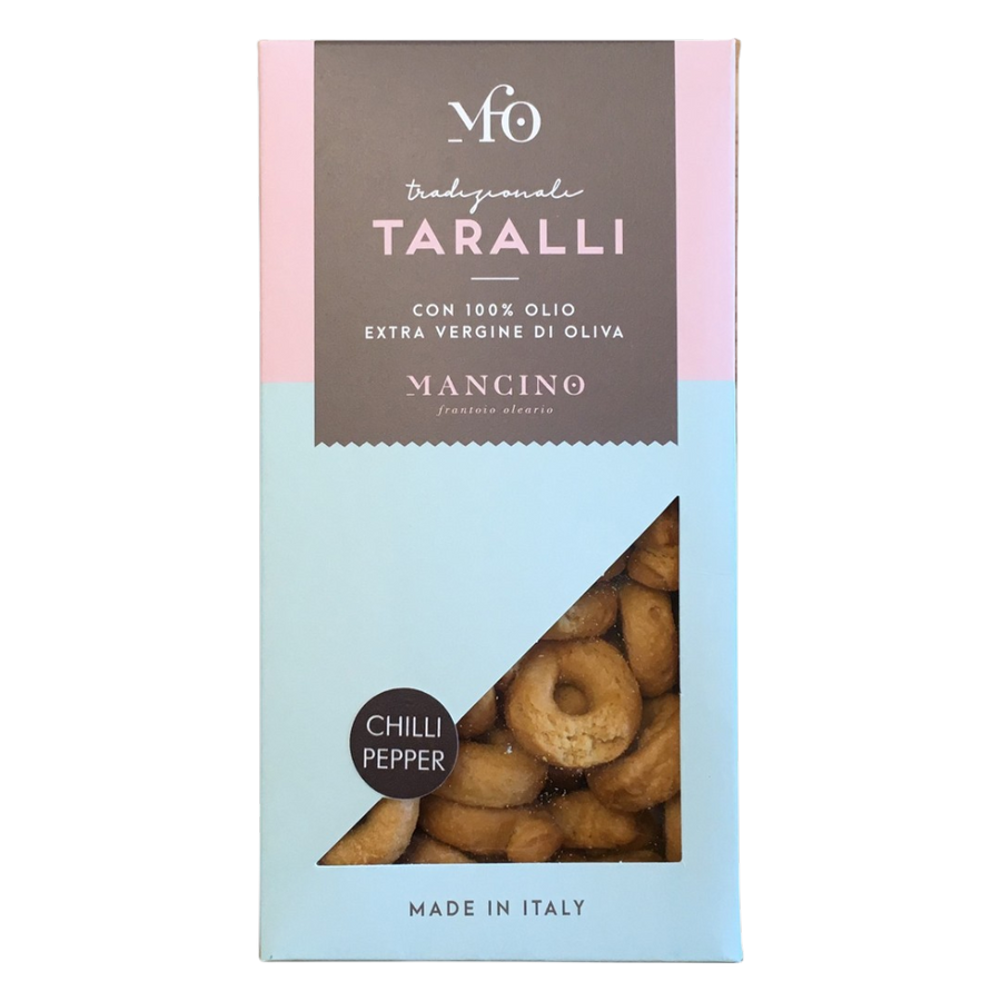 Mancino Taralli al peperoncino 300g – Taralli mit Chili leicht pikant aus Apulien