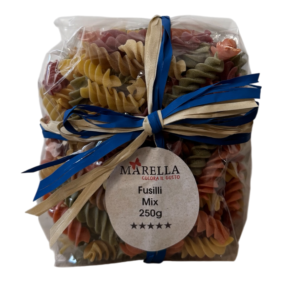 Marella Fusilli Pasta Verdure 250g - bunte Schraubennudeln aus Hartweizengrieß mit natürlichen Gemüseextrakten ohne Zusatzstoffe
