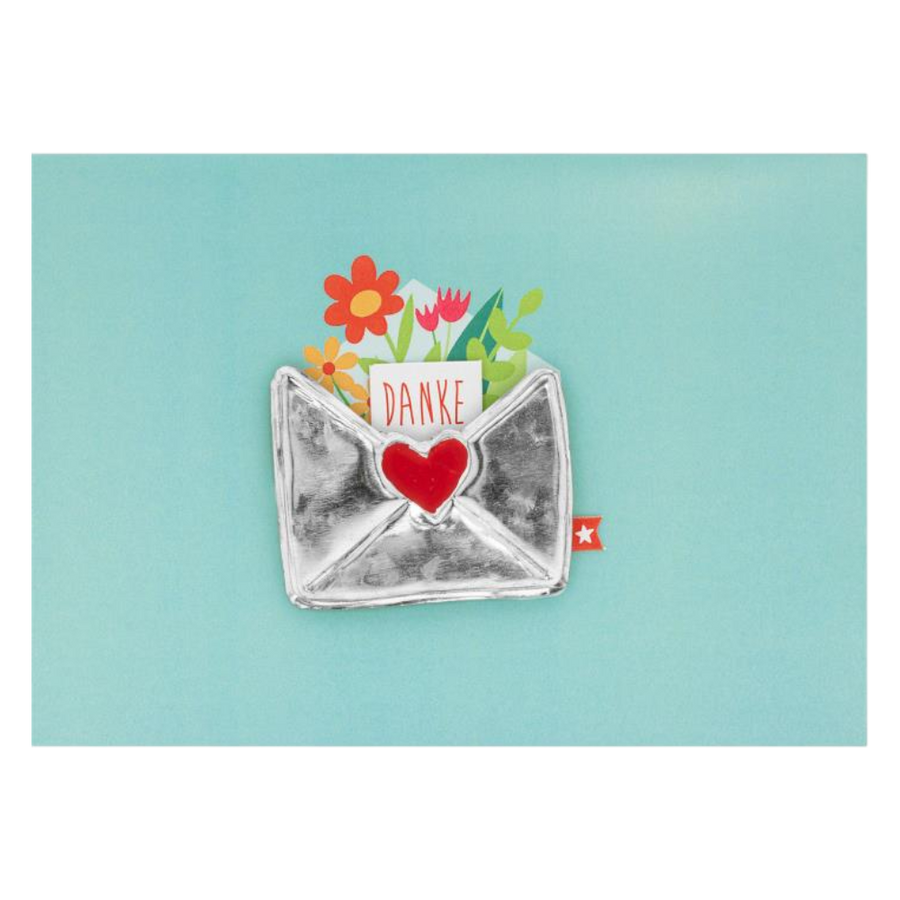 GRUSS&CO Grußkarte METALL de 53, 17x12cm, edle Dankeskarte mit Metall-Applikation und Folienveredelung