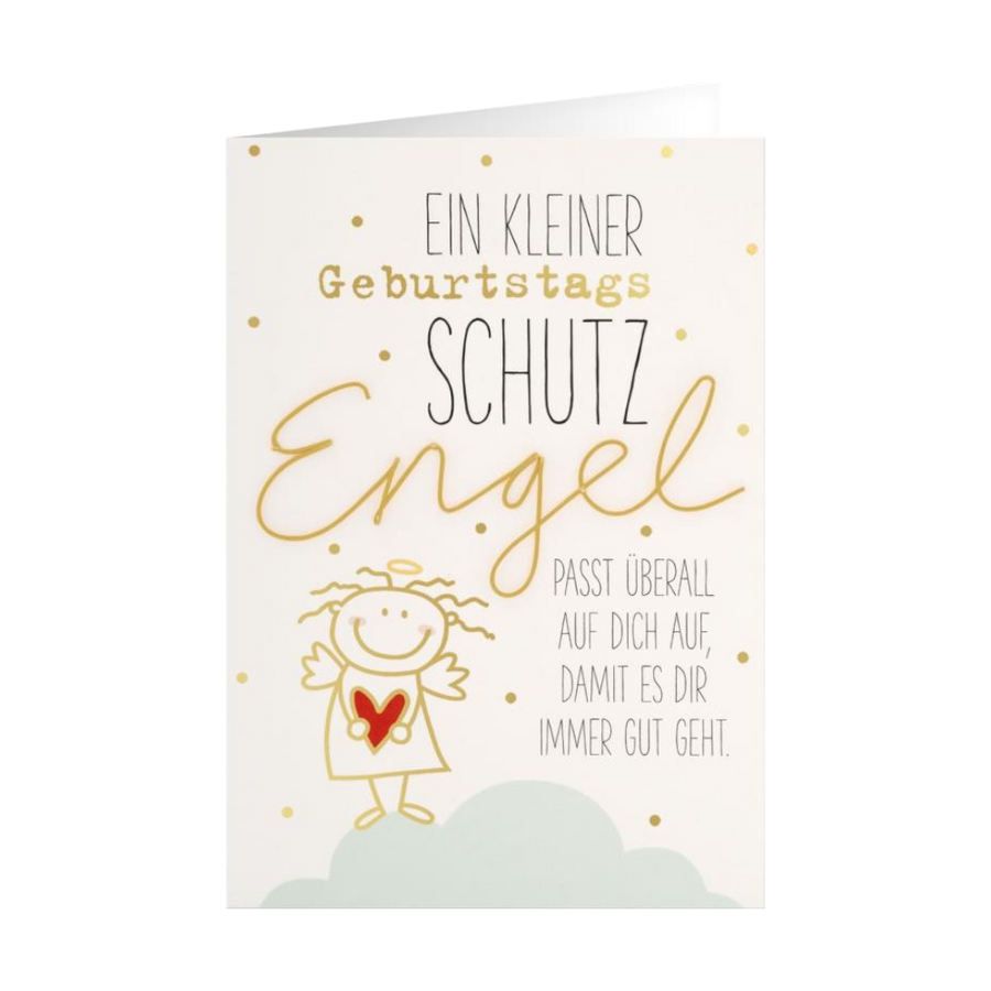 GRUSS&CO Grusskarte DRAHT de 03 h aus Papier mit Draht-Elementen, 17x12cm, liebevolle Geburtstagskarte mit Schutzengel-Spruch