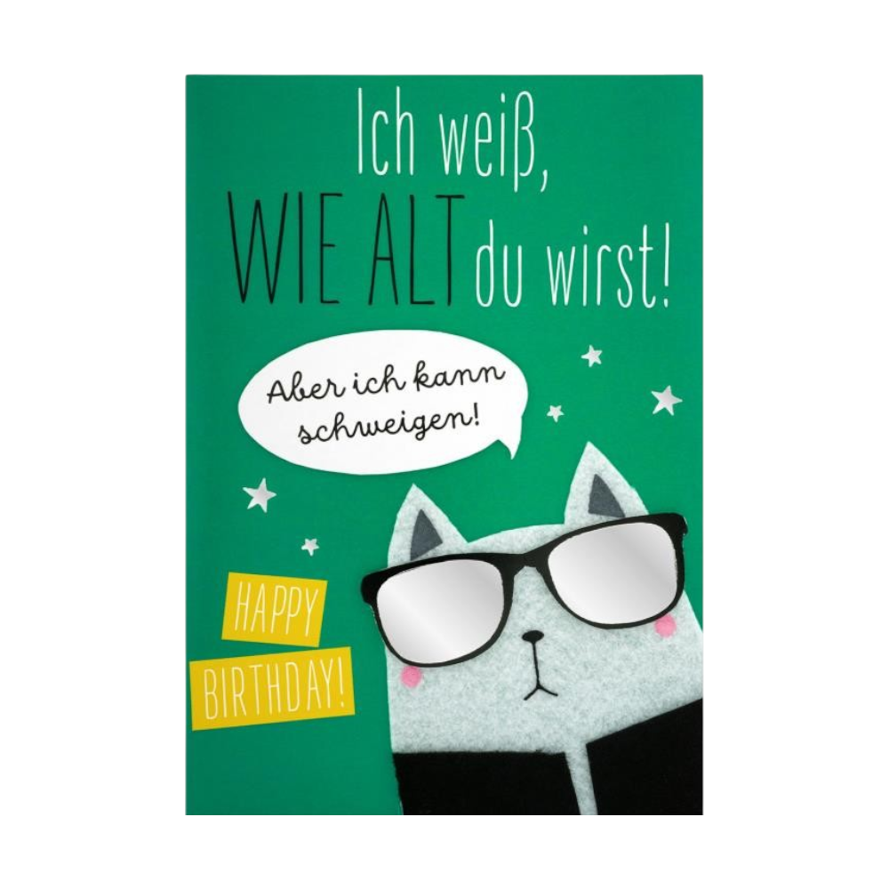 GRUSS&CO Grusskarte FILZ de 26 h aus Papier mit Filz-Elementen, 17x12cm, witzige Geburtstagskarte mit frechem Alters-Spruch