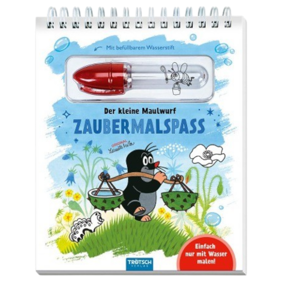 Der kleine Maulwurf Zaubermalspaß Malblock mit Wasserstift, magisches Malbuch von Trötsch