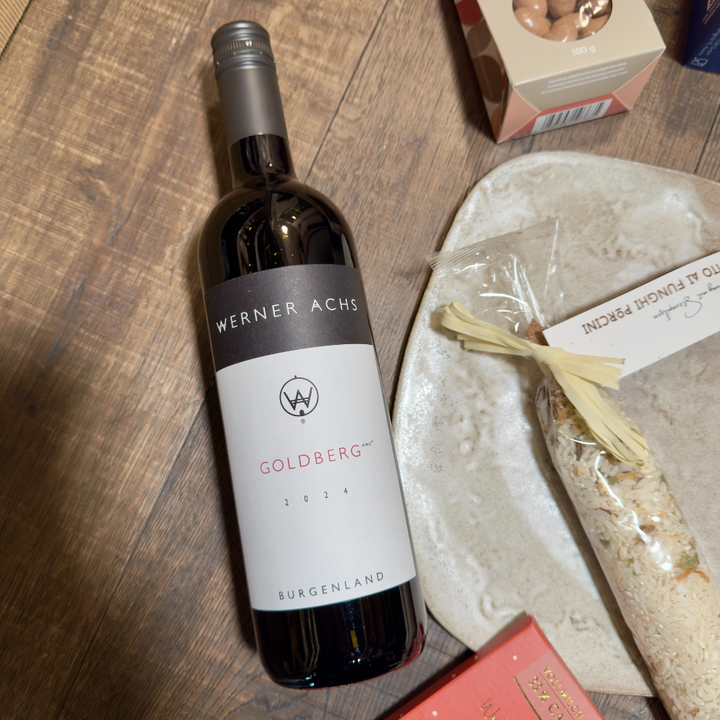 Weihnachts Geschenkbox Zweigelt Inhalt – Achs Werner Wein, Felicetti, DeWi, Sonnentor