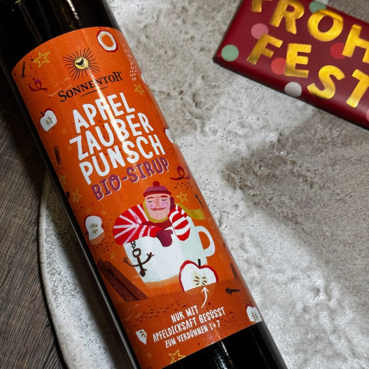 Apfel Punsch Geschenkset mit Sirup Tee und Schokolade