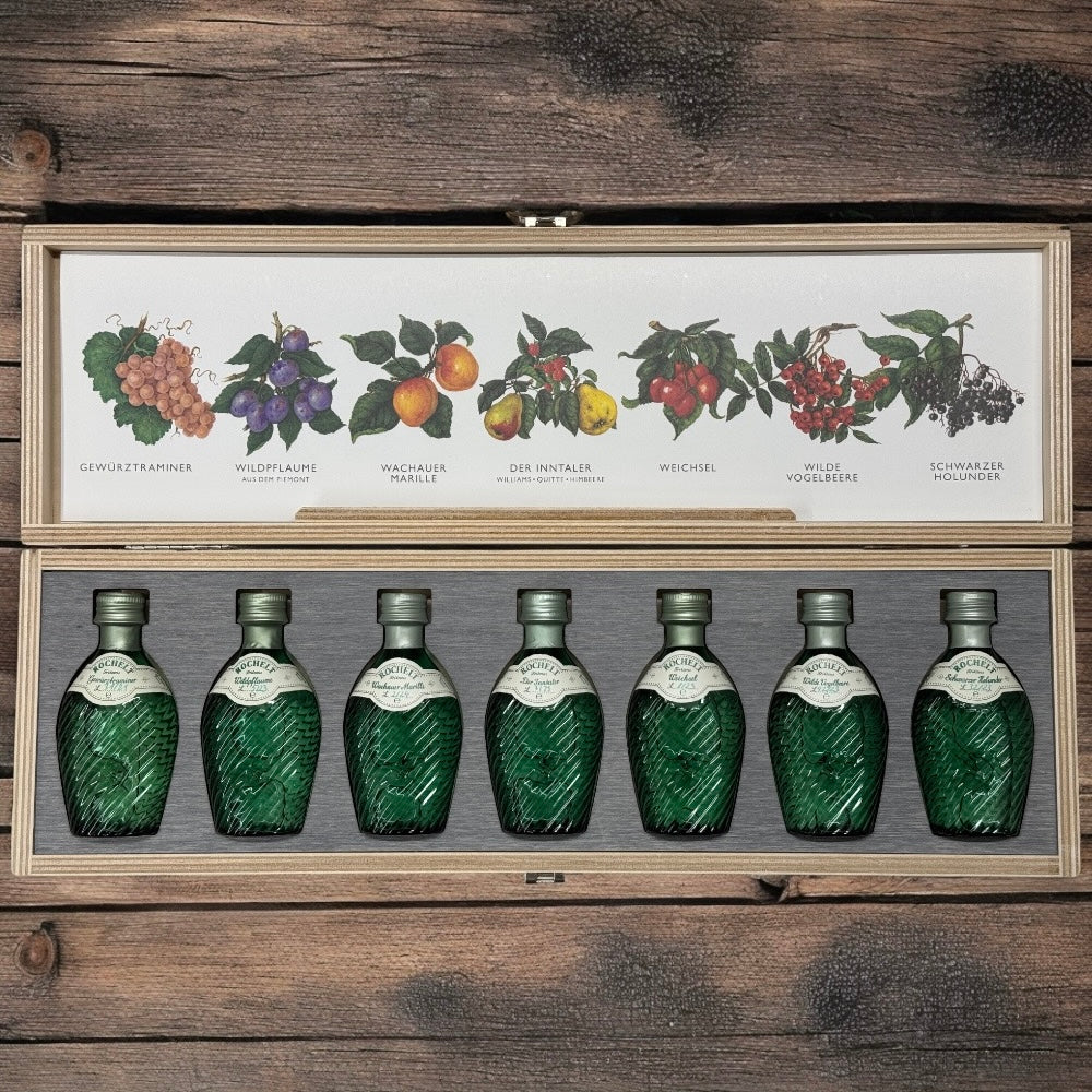 Brennerei Rochelt, Miniaturset Julia Edelbrand 7 x 0,04 l