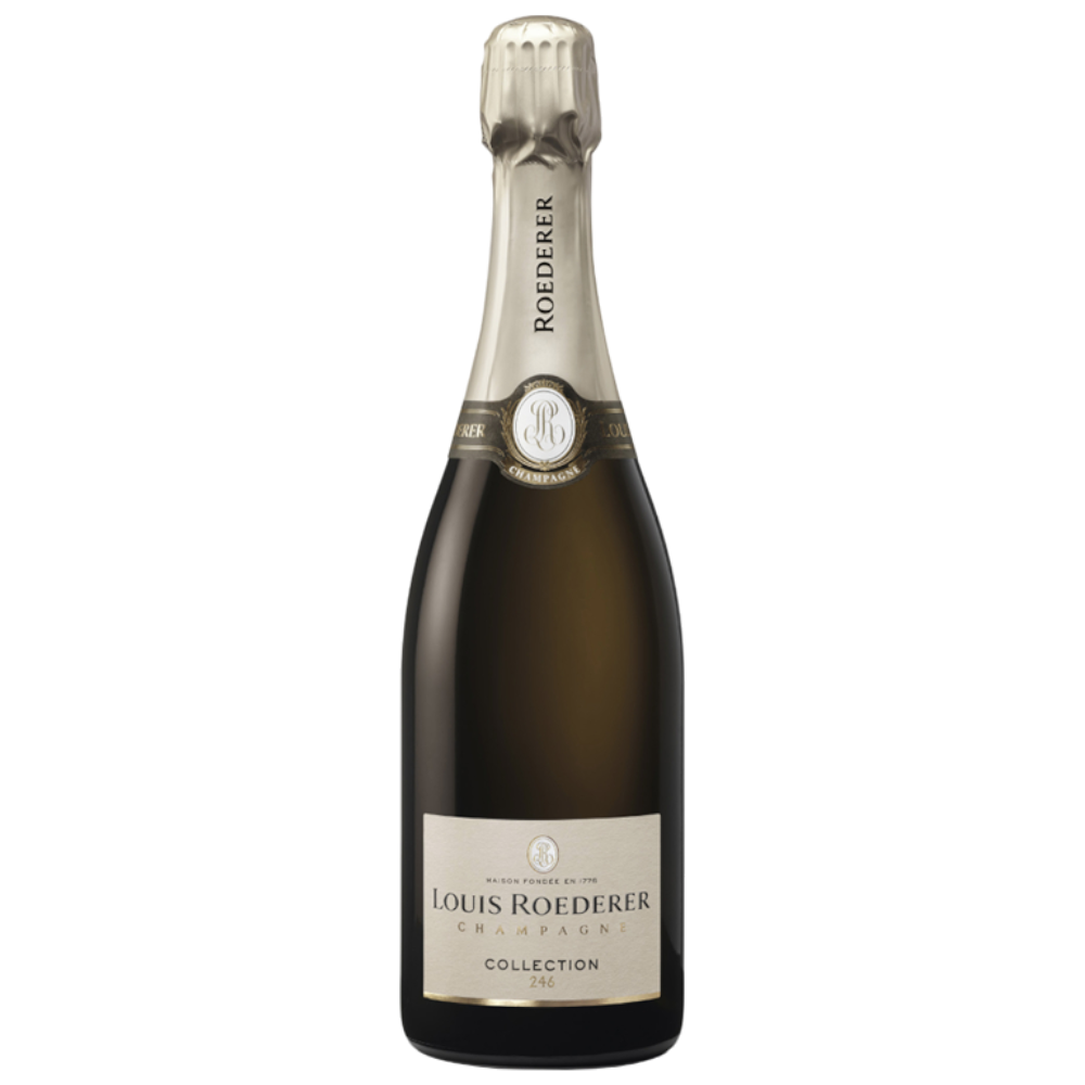 Champagne Louis Roederer Collection 246 - französischer Premium-Champagner mit 54% Chardonnay aus drei Terroirs und französischer Eichenfass-Reifung