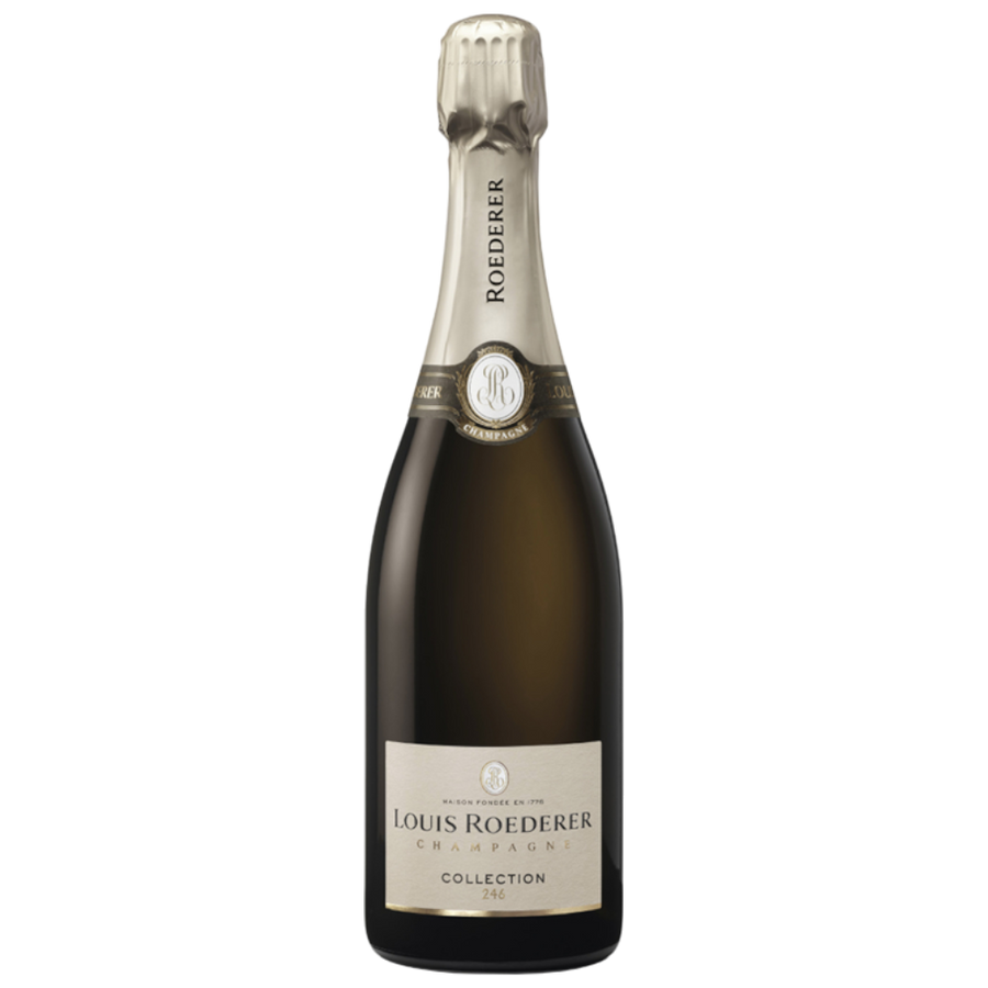 Champagne Louis Roederer Collection 246 - französischer Premium-Champagner mit 54% Chardonnay aus drei Terroirs und französischer Eichenfass-Reifung