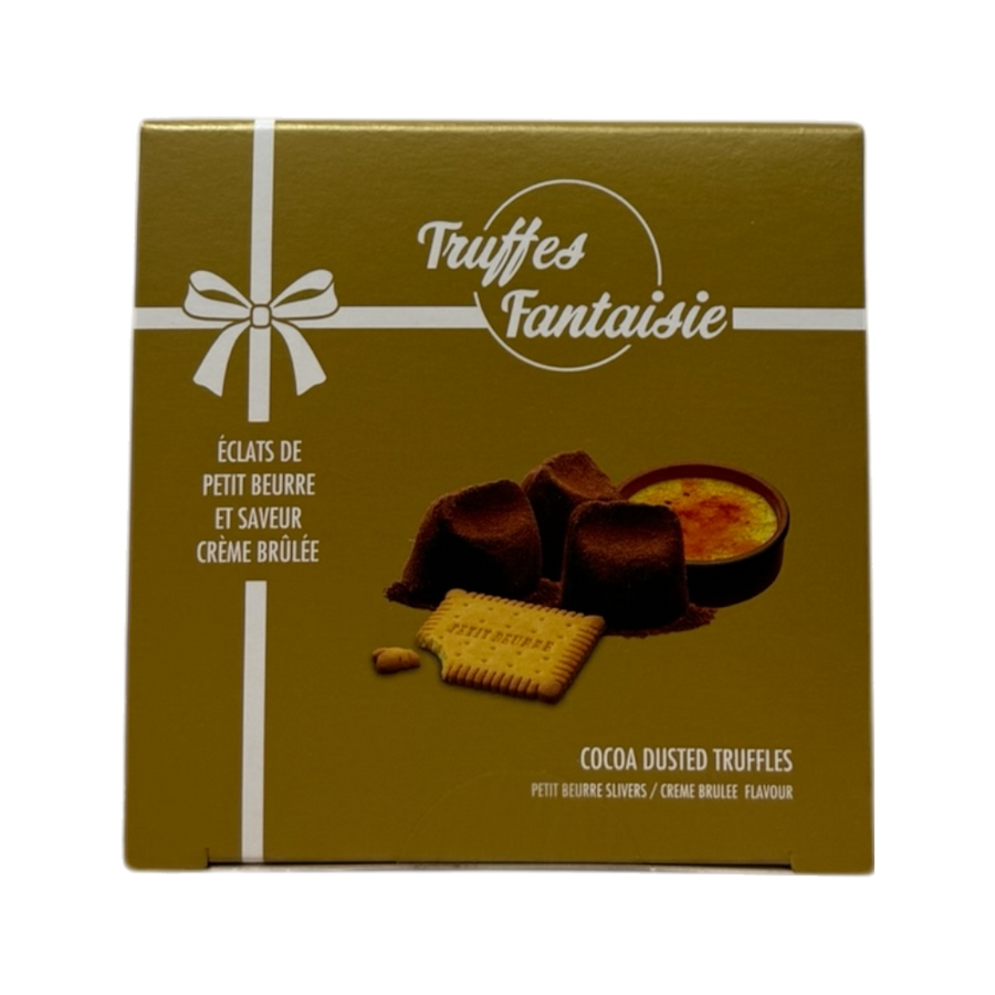 Truffes Fantaisie Crème Brûlée - Kakaokonfekt 50g mit knusprigen Butterkeks-Stücken und raffiniertem Crème-Brûlée-Aroma