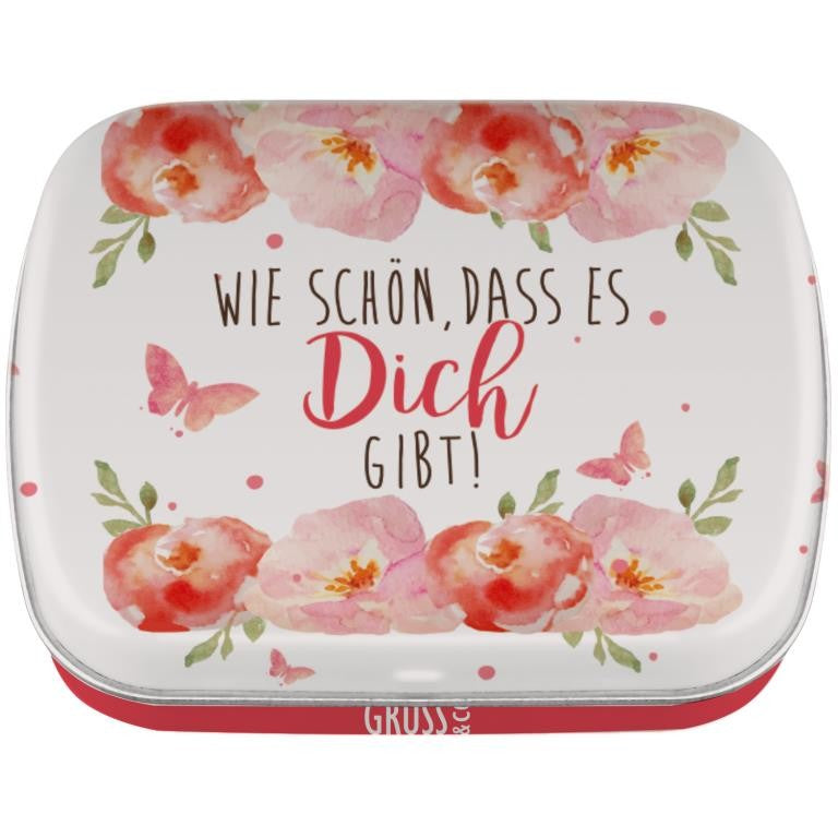 GRUSS&CO Mintdose Schön dass es Dich gibt 14g – Metall, Mint, Geschenk, zuckerfrei