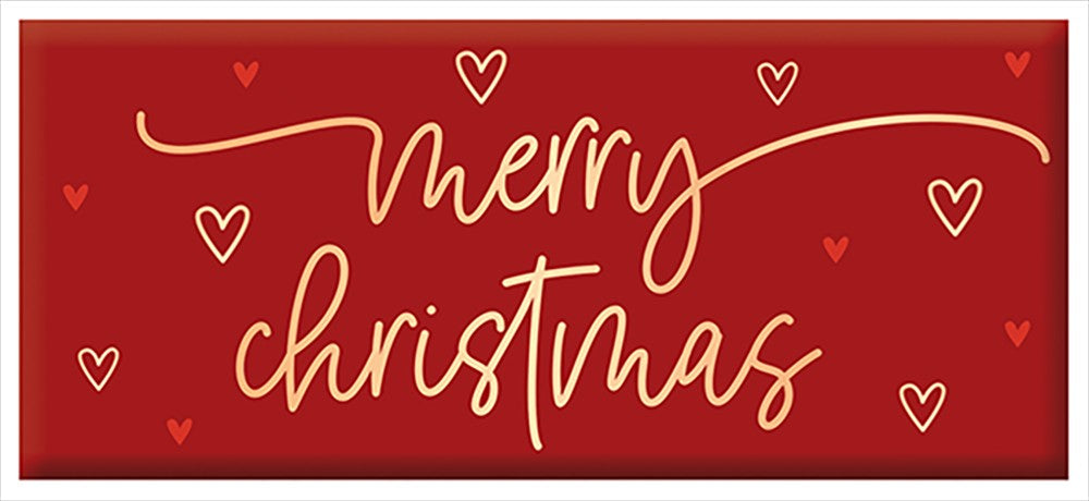 Grafik Werkstatt Weihnachtsschokolade 30g mit goldener Aufschrift Merry Christmas