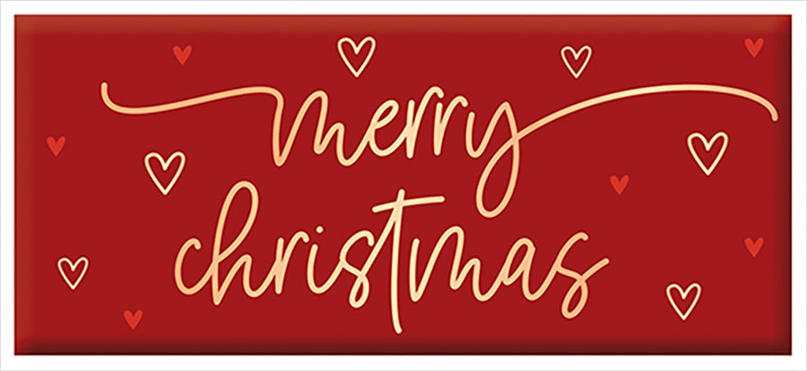 Grafik Werkstatt Weihnachtsschokolade 30g mit goldener Aufschrift Merry Christmas