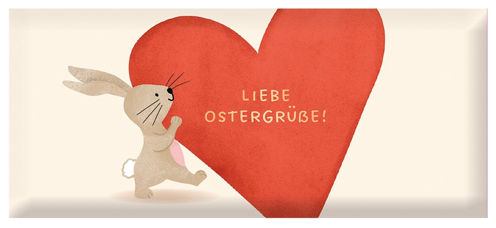 Schoko Ostern Liebe Ostergrüße 30g – Schokolade, Goldveredelung, Hase, Ostern, Geschenk