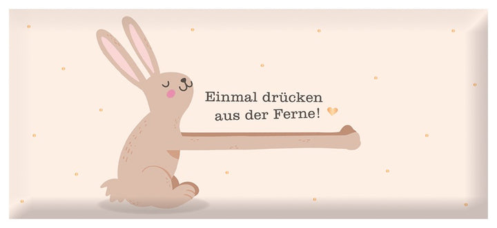 Schoko Ostern Einmal drücken aus der Ferne 30g – Schokolade, Gold, Ostern, Gruß, Geschenk