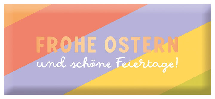Schoko Ostern Frohe Ostern und schöne Feiertage 30g – Schokolade, Gold, Ostern, Geschenk