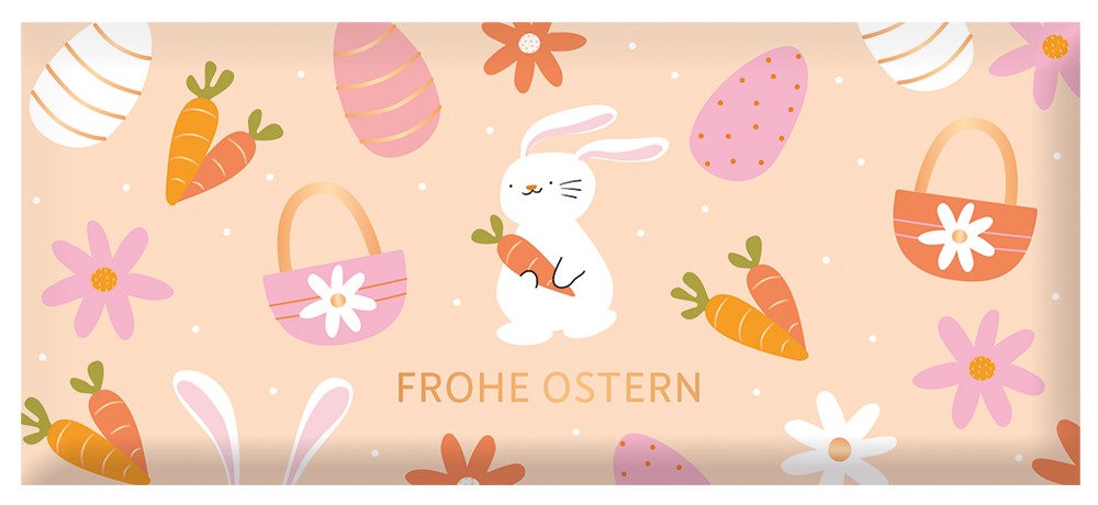 Schoko Ostern Frohe Ostern 30g – Schokolade, Goldveredelung, Ostern, Geschenk, Vollmilch
