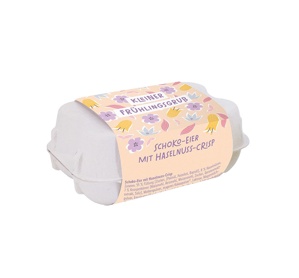 Schoko-Eier Ostern Kleiner Frühlingsgruß 70g – Haselnuss, Ostern, Milchschokolade, Geschenk