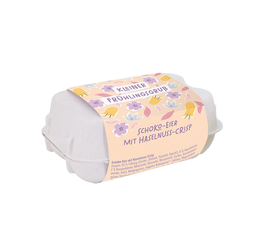 Schoko-Eier Ostern Kleiner Frühlingsgruß 70g – Haselnuss, Ostern, Milchschokolade, Geschenk