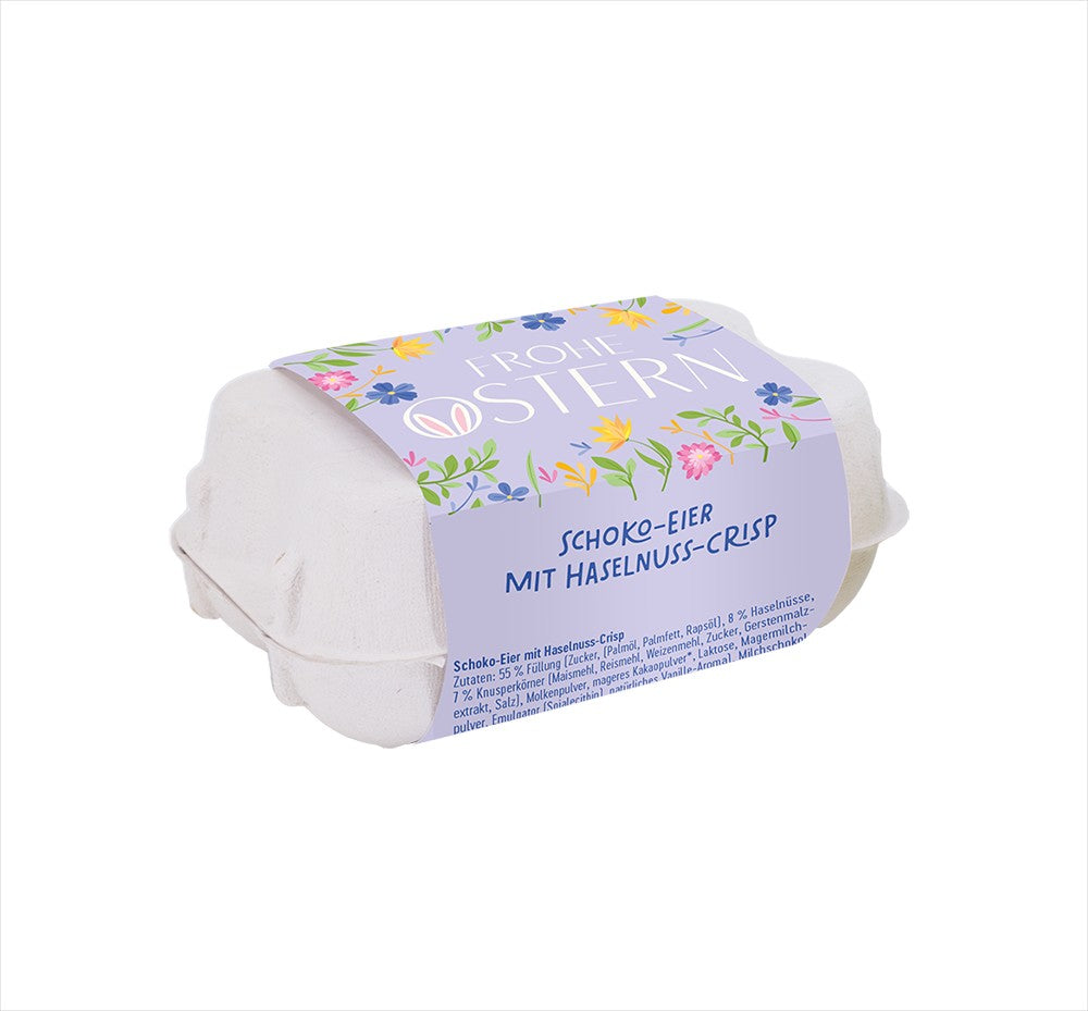 Schoko-Eier Ostern Frohe Ostern 70g – Haselnuss, Ostern, Milchschokolade, Geschenk