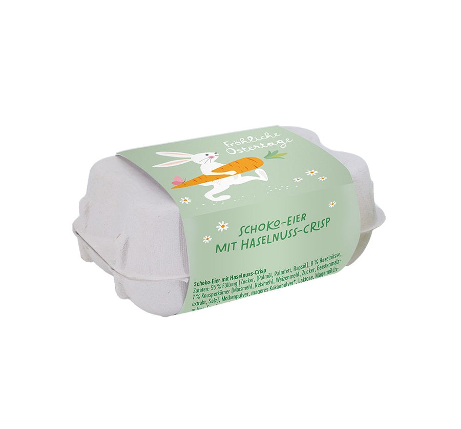 Schoko-Eier Ostern Fröhliche Ostertage 70g – Haselnuss, Ostern, Milchschokolade, Geschenk