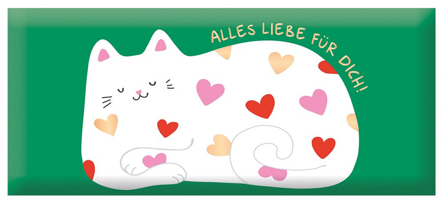 Schoko Alles Liebe für dich 30g – Schokolade, Goldveredelung, Katze, Geschenk, Liebe