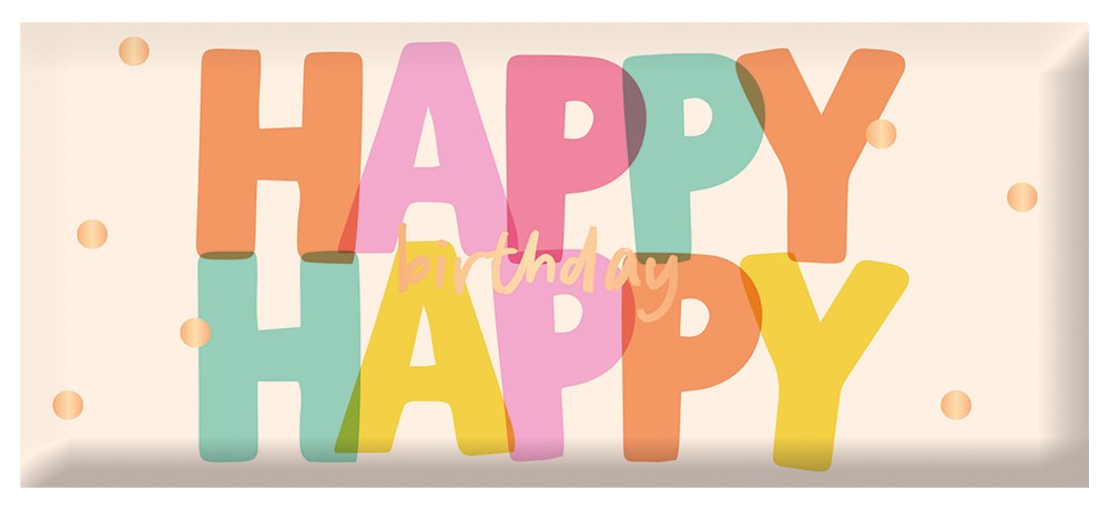 Schoko Happy happy birthday 30g – Schokolade, Goldveredelung, Geburtstag, Geschenk