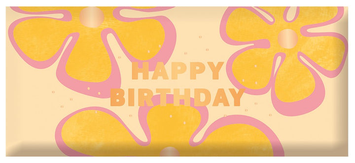 Schoko Happy Birthday 30g – Schokolade, Goldveredelung, Blumen, Geburtstag, Geschenk