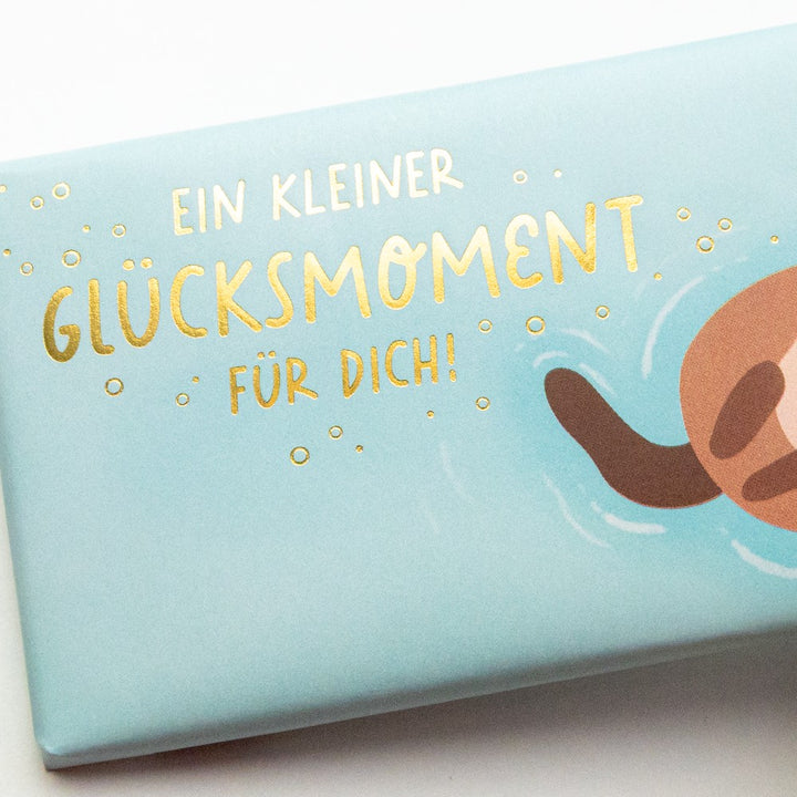 Schoko Ein kleiner Glücksmoment für dich – 30g Schokolade, Gold, Freude, Mitbringsel