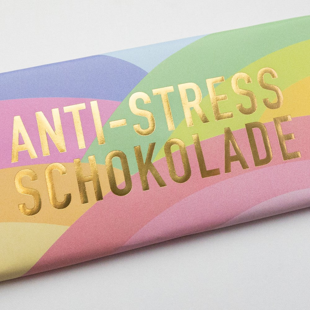 Schoko Anti-Stress Schokolade – 30g Schokolade, Gold, Auszeit, Mitbringsel, Aufmerksamkeit