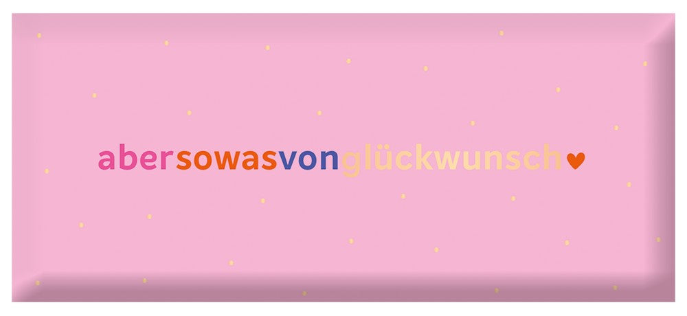Schoko abersowasvonglückwunsch 30g – Schokolade, Goldveredelung, Glückwunsch, Geschenk