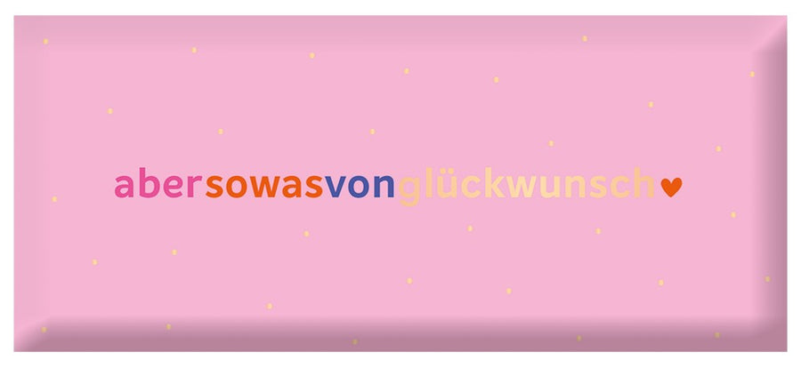 Schoko abersowasvonglückwunsch 30g – Schokolade, Goldveredelung, Glückwunsch, Geschenk