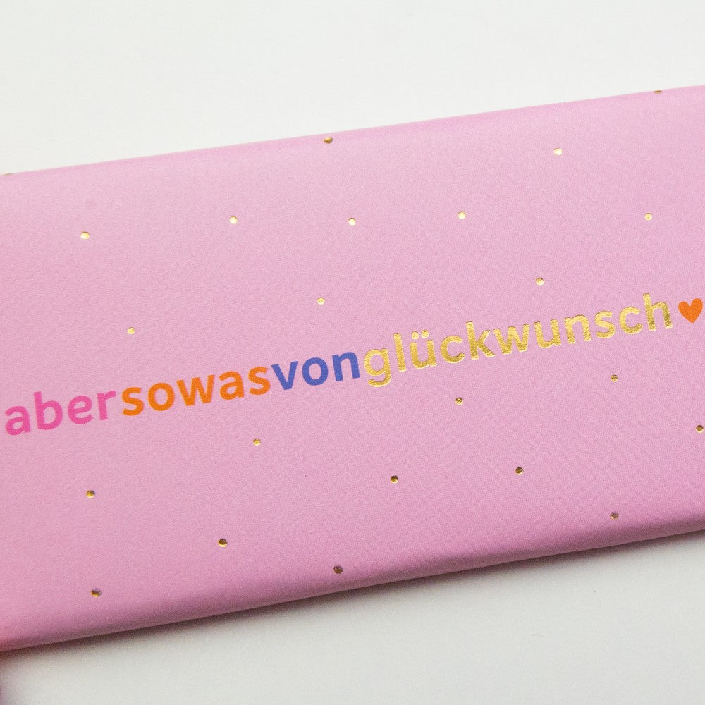 Schoko abersowasvonglückwunsch – 30g Schokolade, Gold, Gratulation, Mitbringsel