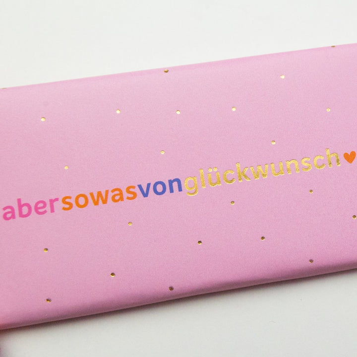 Schoko abersowasvonglückwunsch – 30g Schokolade, Gold, Gratulation, Mitbringsel