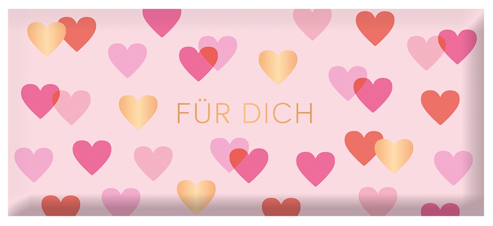 Schoko Für Dich 30g – Schokolade, Goldveredelung, Herzen, Geschenk, Aufmerksamkeit
